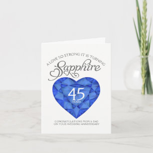 Liefde met zo'n sterke sapphire 45e verjaardagskaa kaart