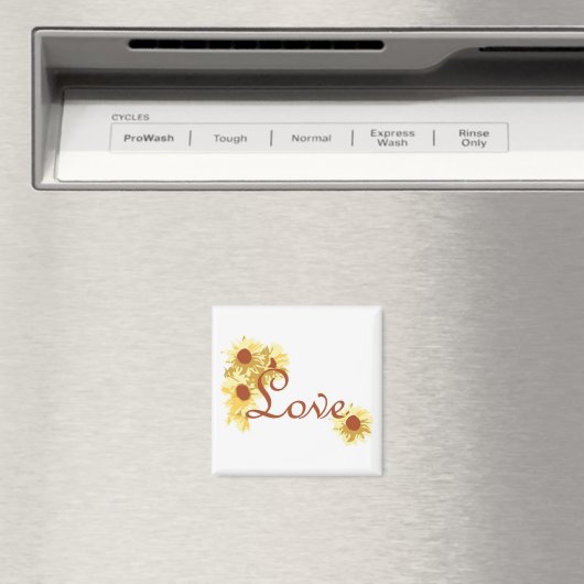 Liefde met zonnebloemen magneet (Insitu (Vaatwasser))