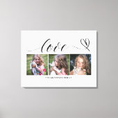 Liefde met zwart hart script aangepaste foto colla canvas afdruk (Voorkant)