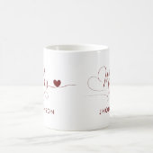 Liefde mevrouw met aangepaste naam vrouw bruiloft  koffiemok (Center)