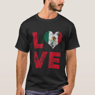 Liefde Mexico Vlag Mexico Vakantie T-shirt