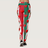 LIEFDE MEXICO Vlag Rode harten RUN UW RACE Leggings (Achterkant)