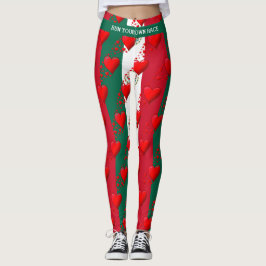 LIEFDE MEXICO Vlag Rode harten RUN UW RACE Leggings