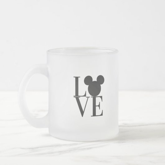 Liefde mickey, liefdesmuis, grappige mickey  matglas koffiemok (Links)