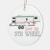 Liefde mijn 5de wiel keramisch ornament (Links)