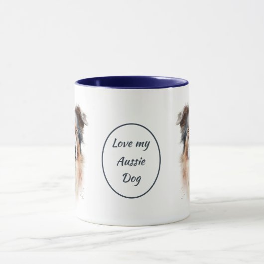 Liefde Mijn Aussie Hond Portret Mok (Midden)