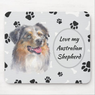 Liefde mijn Australische Shepherd Dog Pawprint Mou Muismat