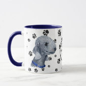 Liefde mijn Bedlington Terrier Dog Pawprint Mok (Links)
