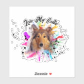 Liefde mijn Collie waterverf splash custom Sticker (Vel)
