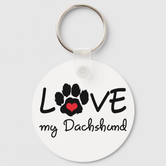 Liefde mijn Dachshund Sleutelhanger (Voorkant)