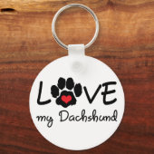Liefde mijn Dachshund Sleutelhanger (Voorkant)