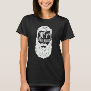 liefde Mijn gedekte vader Pap Birthday Beard F T-shirt