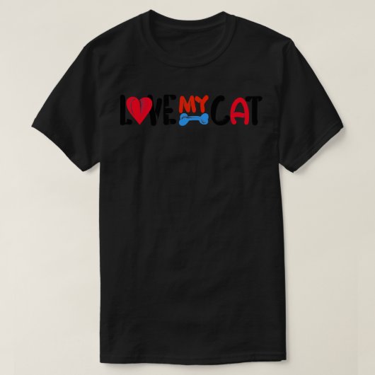 Liefde mijn kat t-shirt (Design voorkant)