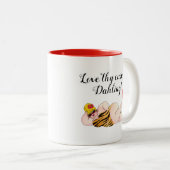 "Liefde mijn krommen" Tweekleurige Koffiemok (Voorkant rechts)