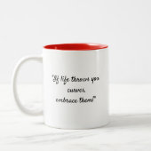 "Liefde mijn krommen" Tweekleurige Koffiemok (Links)