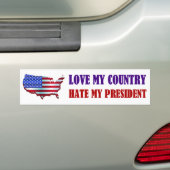 Liefde mijn land haat mijn President Bumpersticker (Op auto)