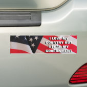 Liefde Mijn land vreest de Klassiek van de regerin Bumpersticker (Op auto)