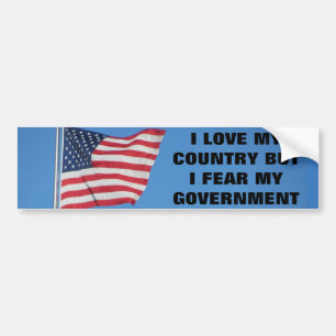 Liefde mijn land vreest mijn regering in de klassi bumpersticker