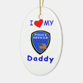 Liefde mijn politie papa keramisch ornament (Links)