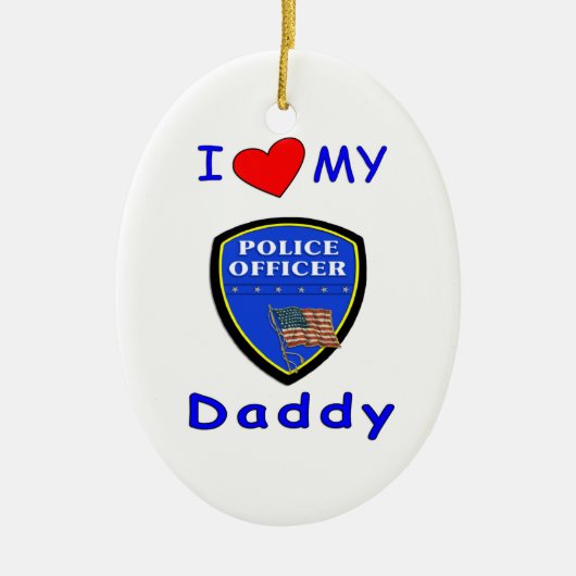 Liefde mijn politie papa keramisch ornament (Voorkant)
