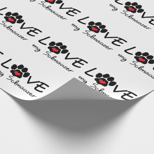 Liefde mijn Schnauzer Cadeaupapier (Hoek)