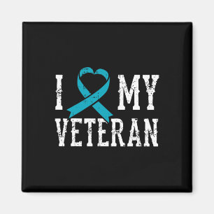 Liefde Mijn Veteraan Blauwgroen Lint PTSS Outfit G Magneet