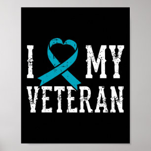 Liefde Mijn Veteraan Blauwgroen Lint PTSS Outfit G Poster