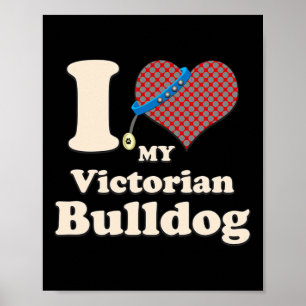 Liefde Mijn Victoriaans Bulldog Hart Hond Eigenaar Poster