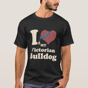 Liefde Mijn Victoriaans Bulldog Hart Hond Eigenaar T-shirt