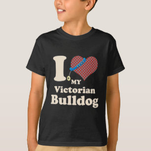 Liefde Mijn Victoriaans Bulldog Hart Hond Eigenaar T-shirt