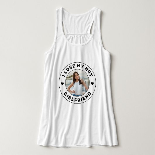 Liefde mijn Vriendin Foto zwart, gepersonaliseerd Tanktop (Design voorkant)