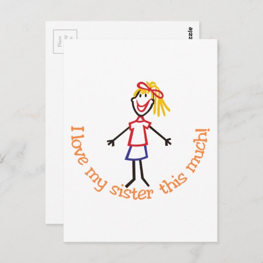 Liefde mijn zuster briefkaart (Voorkant / Achterkant)