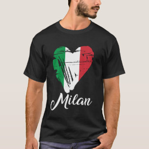 Liefde Milaan Italië Hart Italiaanse Vlag T-shirt