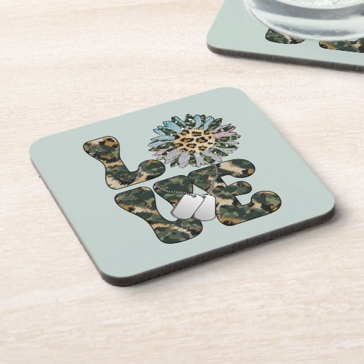 Liefde Militaire Zonnebloem Bier Onderzetter (Linkerzijde)