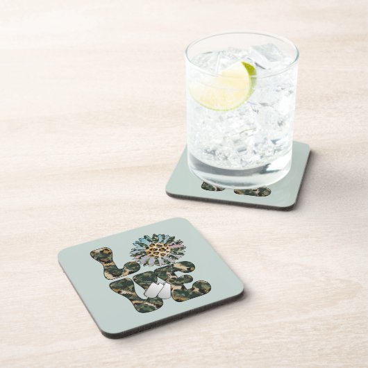 Liefde Militaire Zonnebloem Bier Onderzetter (Rechterzijde)