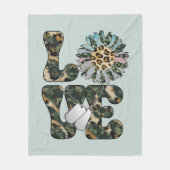 Liefde Militaire Zonnebloem Fleece Deken (Voorkant)