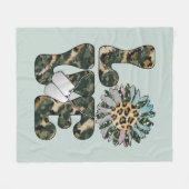 Liefde Militaire Zonnebloem Fleece Deken (Voorkant (Horizontaal))