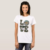 Liefde Militaire Zonnebloem T-shirt (Voorkant volledig)