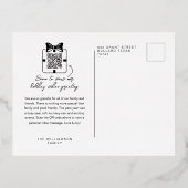 Liefde & minimaal 2 foto QR Code Video Bericht Folie Feestdagen Briefkaart (Achterkant)