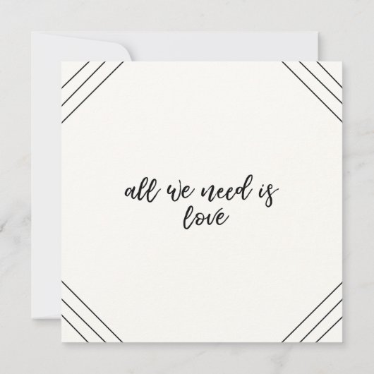 Liefde Minimale zwart-wit Kaart (Achterkant)