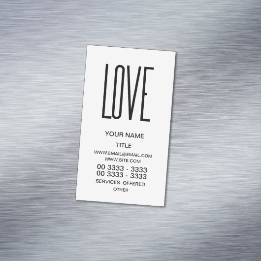 Liefde - Minimalistisch design Visitekaartje Magneet (Voorbeeld)