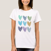 Liefde minimalistische Waterverf harten Schattigee T-shirt (Voorkant)
