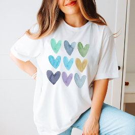 Liefde minimalistische Waterverf harten Schattigee T-shirt