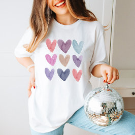 Liefde minimalistische Waterverf harten Verjaardag T-shirt