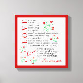 Liefde mislukt nooit | 1 Korintiërs 13 4-8 Canvas Afdruk (Voorkant)