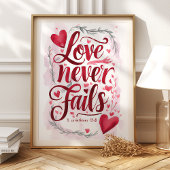 Liefde mislukt nooit: 1 Korintiërs 13:8 Poster