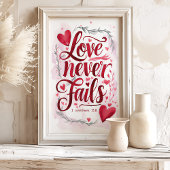 Liefde mislukt nooit: 1 Korintiërs 13:8 Poster