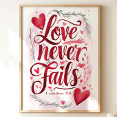 Liefde mislukt nooit: 1 Korintiërs 13:8 Poster