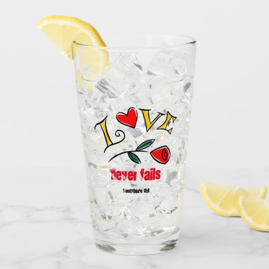 Liefde mislukt nooit Aanpassen met naam of initial Glas (Voorkant ijs)