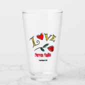 Liefde mislukt nooit Aanpassen met naam of initial Glas (Voorkant)